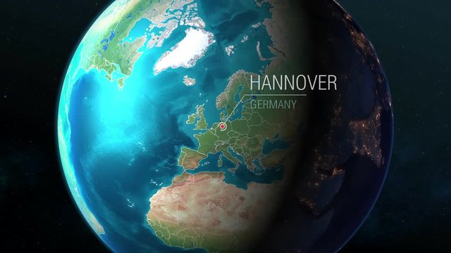 Germany - Hannover - Zooming from space to earth