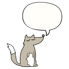 cartoon wolf and speech bubble