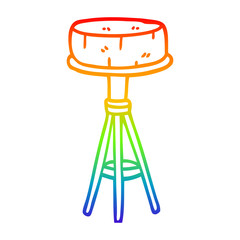 rainbow gradient line drawing cartoon breakfast stool