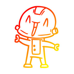 warm gradient line drawing cartoon robot