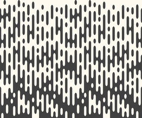 Vector horizontal repeatable halftone lines, rounded shapes. Seamless abstract stripes, monochrome overlay style, pattern. Isolated background.