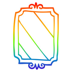 rainbow gradient line drawing cartoon mirror