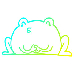 cold gradient line drawing cute cartoon frog