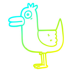 cold gradient line drawing cartoon sea gull