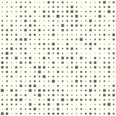 Abstract seamless illustration of halftone squares. Monochrome repeating geometric elements. Vector template, the ability to overlay. Isolated background.