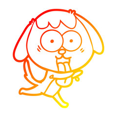 Obraz premium warm gradient line drawing cute cartoon dog