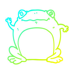 cold gradient line drawing cartoon frog