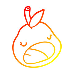 warm gradient line drawing cute pear