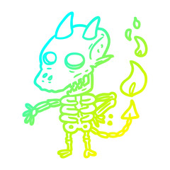 cold gradient line drawing spooky skeleton demon