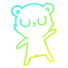 cold gradient line drawing peaceful cartoon bear