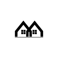 linked house geometric logo vector