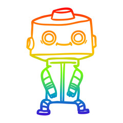 rainbow gradient line drawing cartoon robot