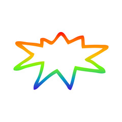 Fototapeta premium rainbow gradient line drawing cartoon bang