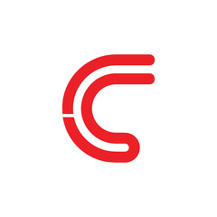 letter c simple strip line logo