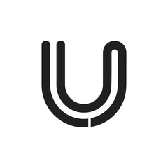 letter u simple strip line logo