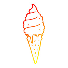 warm gradient line drawing cartoon ice cream