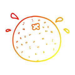 warm gradient line drawing cartoon orange