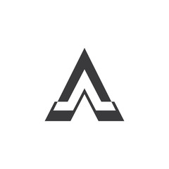 triangle arrow pyramid geometric logo vector