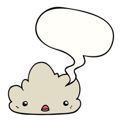cute cartoon cloud and speech bubble