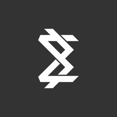 abstarct sigma geometric line logo vector