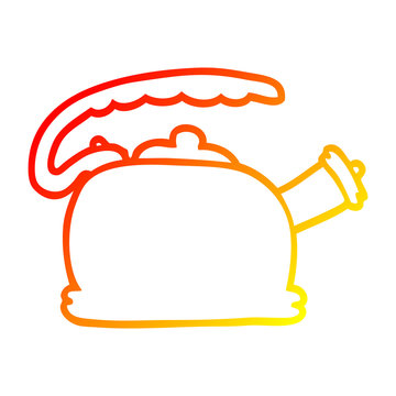 recommend clip art: warm gradient line drawing cartoon whistling kettle