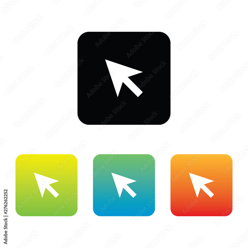 Poster colorful set of arrow cursor icons
