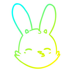 cold gradient line drawing cartoon bunny face considering