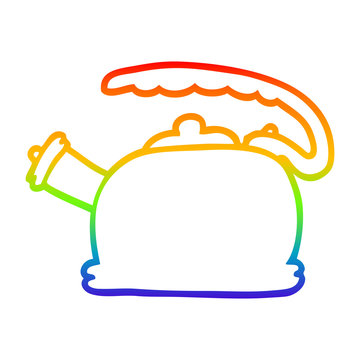 recommend clip art: rainbow gradient line drawing cartoon whistling kettle