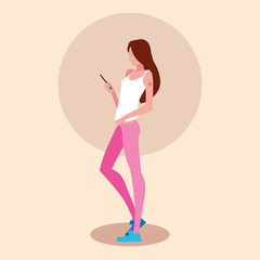 young woman using smartphone device