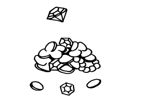 recommend clip art: 宝の山・線画