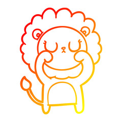 warm gradient line drawing cartoon lion