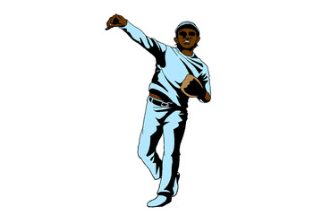 Naklejka premium 黒人やきゅうせんしゅ