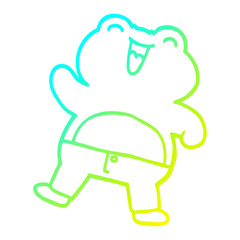 cold gradient line drawing cartoon frog
