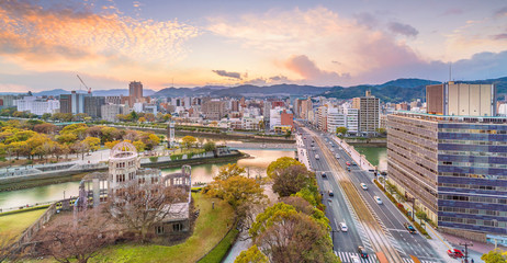 Fototapeta na wymiar Hiroshima Peace Memorial from top view in Hiroshima