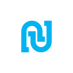 letter n rj logo vector