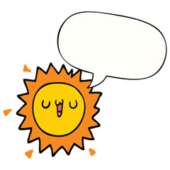 cartoon sun and speech bubble