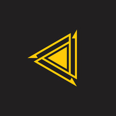 triangle line arrow geometric design logo vector