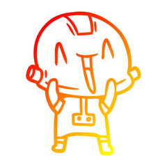 warm gradient line drawing cartoon robot