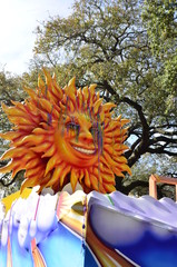 Mardi Gras Sun Float Covered in Beads © Miranda