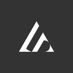 abstract letter rl lr triangle geometric arrow logo vector