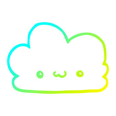 cold gradient line drawing cute cartoon cloud