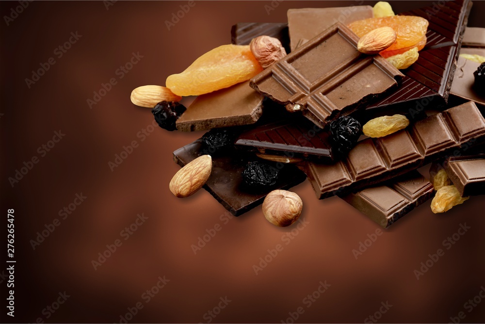 Poster Dark, milk and white chocolate candies / pralines / truffles, assorted