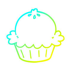 cold gradient line drawing cute cartoon pie