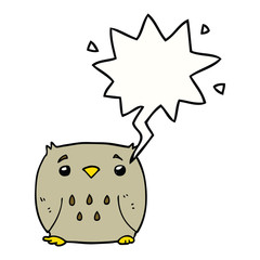 cartoon owl and speech bubble