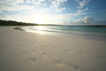 Irabu island, Japan - June 28, 2019: Toguchi beach or Toguchi-no-hama in Irabu island, Okinawa