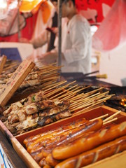 Hiratsuka/Kanagawa/Japan-07/08/2018: Street food in the Star Festival in Japan. Yatai its the translation of street food.