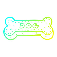cold gradient line drawing cartoon dog biscuit