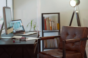 Close up Loft style design office interior