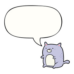 cartoon cat and speech bubble