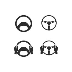 Car steering wheel icon set symbol template black color editable. simple logo vector illustration for graphic and web design.